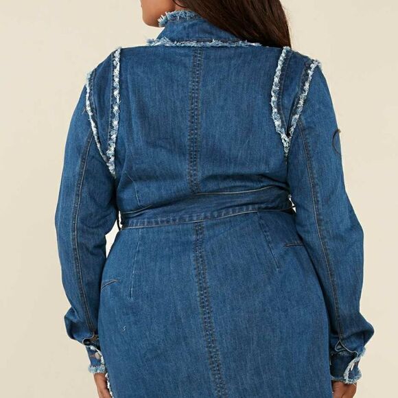❤️NEW L’ATISTE BY AMY PLUS SIZE MINI DENIM DRESSES - Picture 6 of 11